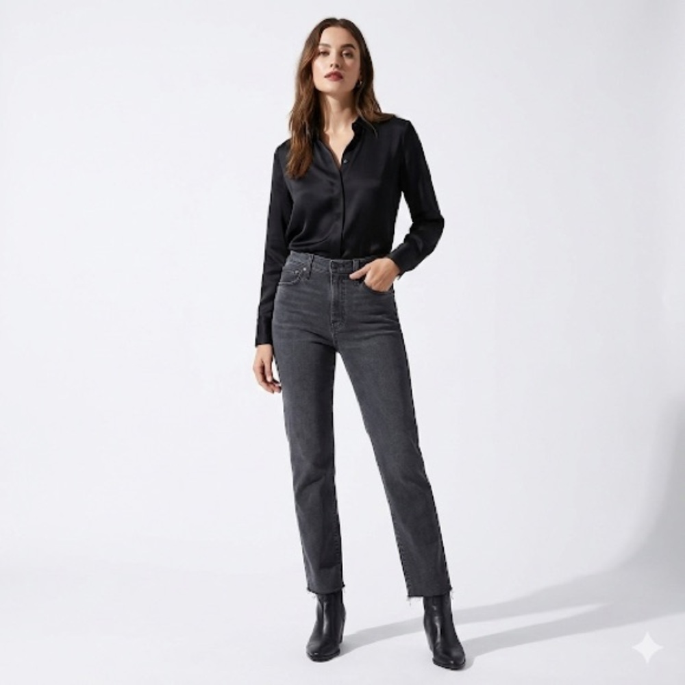 Madewell Stovepipe Jeans Straight Leg Charcoal Size 26